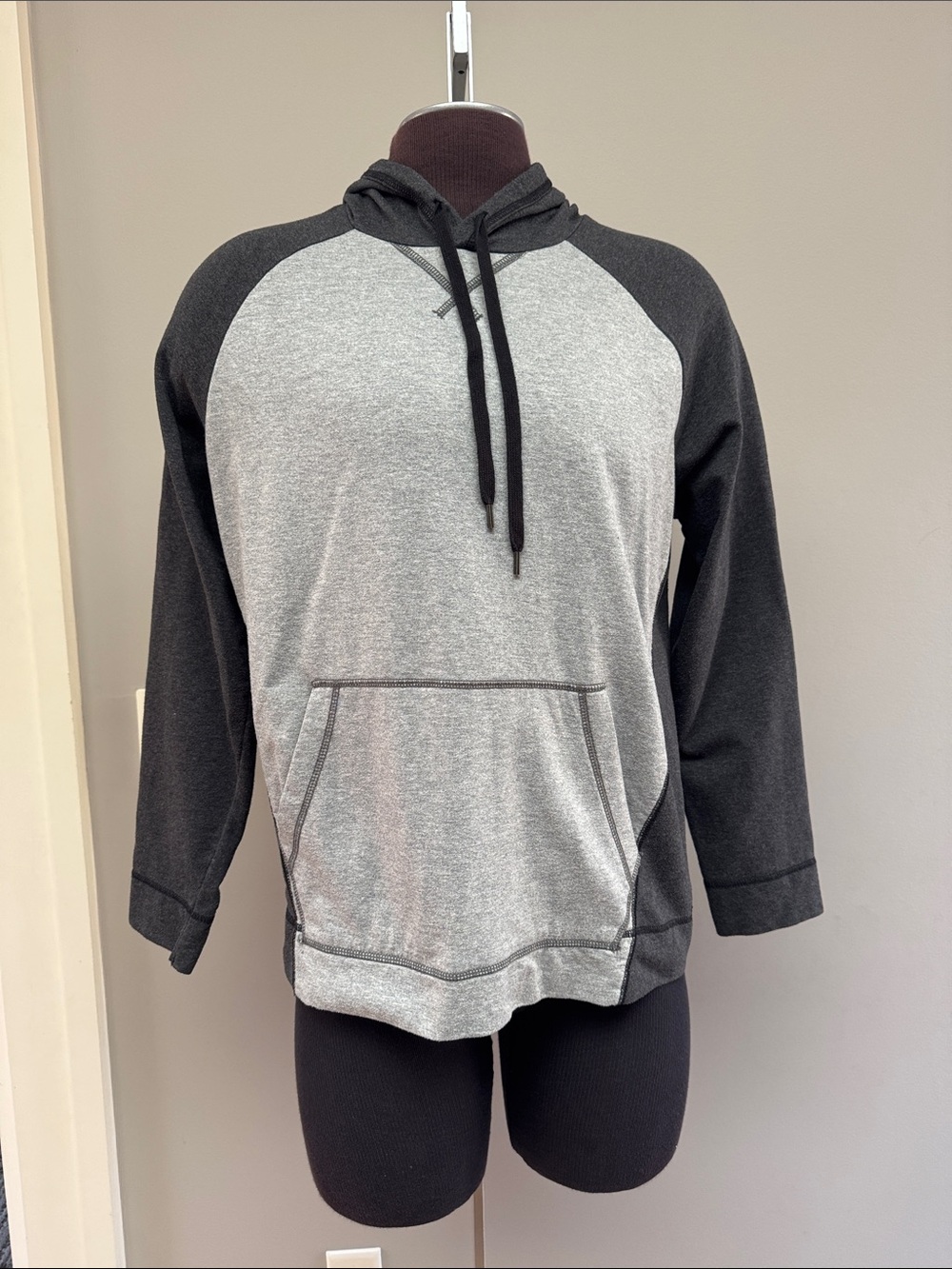 Converse One Star Target Gray Black Raglan Hoodie Pullover Size L